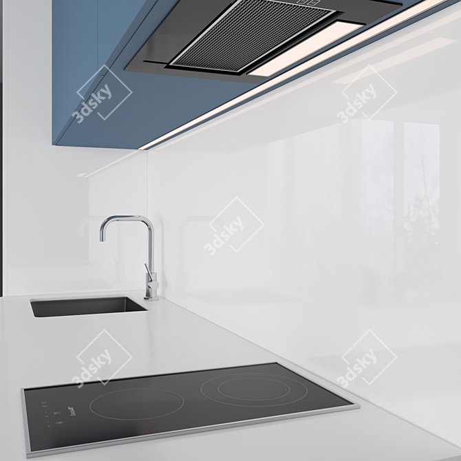 Modern Modular Kitchen: Sleek and Stylish 3D model image 2