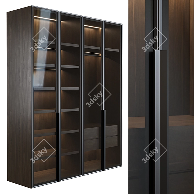 Designer Illuminated Wardrobe 3D model image 1