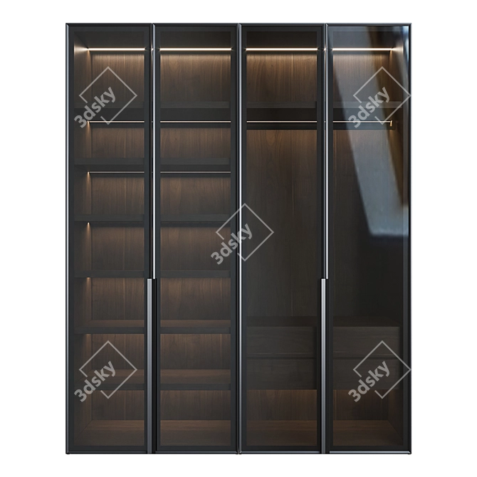 Designer Illuminated Wardrobe 3D model image 2