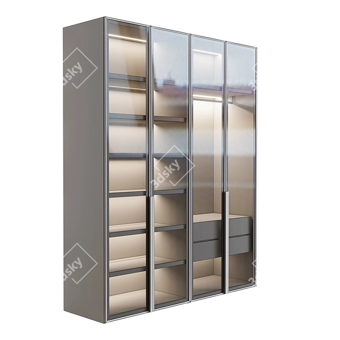 Designer Illuminated Wardrobe 3D model image 4