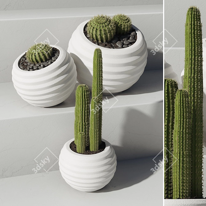 52-Piece Concrete Vase Indoor Plant Collection 3D model image 1