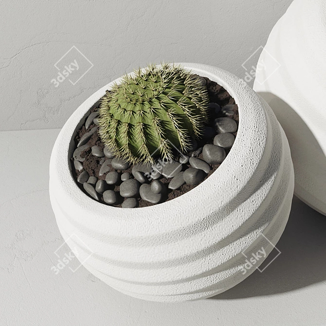 52-Piece Concrete Vase Indoor Plant Collection 3D model image 3