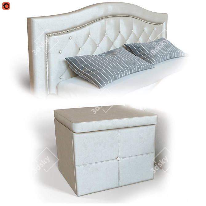 Verona Bed with TM500 Nightstands 3D model image 4