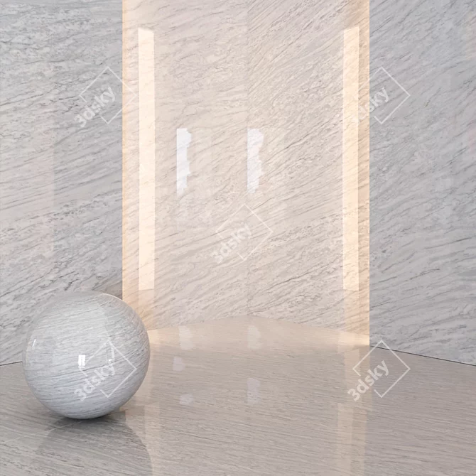 Elegant Gray Marble Tiles 3D model image 2