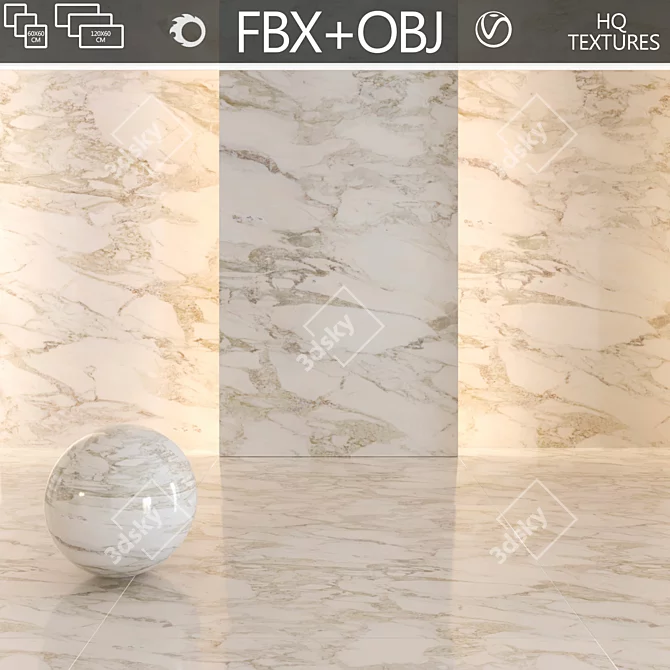 Elegant White Marble No.4 3D model image 1