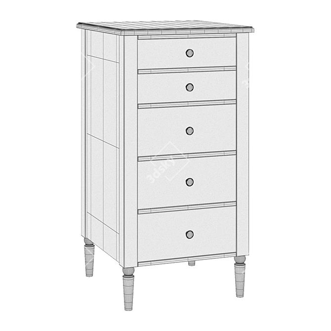 Modern Blues High Chest of Drawers 3D model image 4