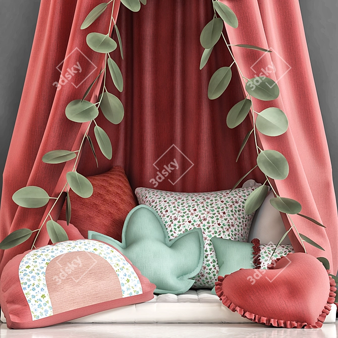 Fantasy Pillow Bed for Kids 3D model image 2