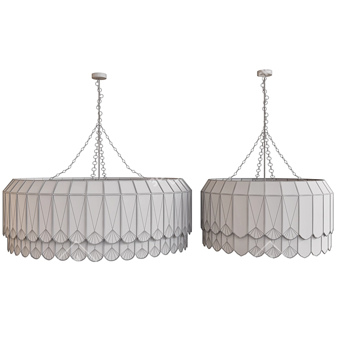 Elegant Oval Crystal Chandelier 3D model image 3