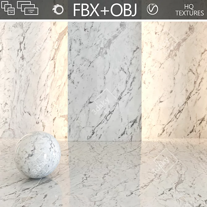 Elegant Gray Marble for Interiors 3D model image 1