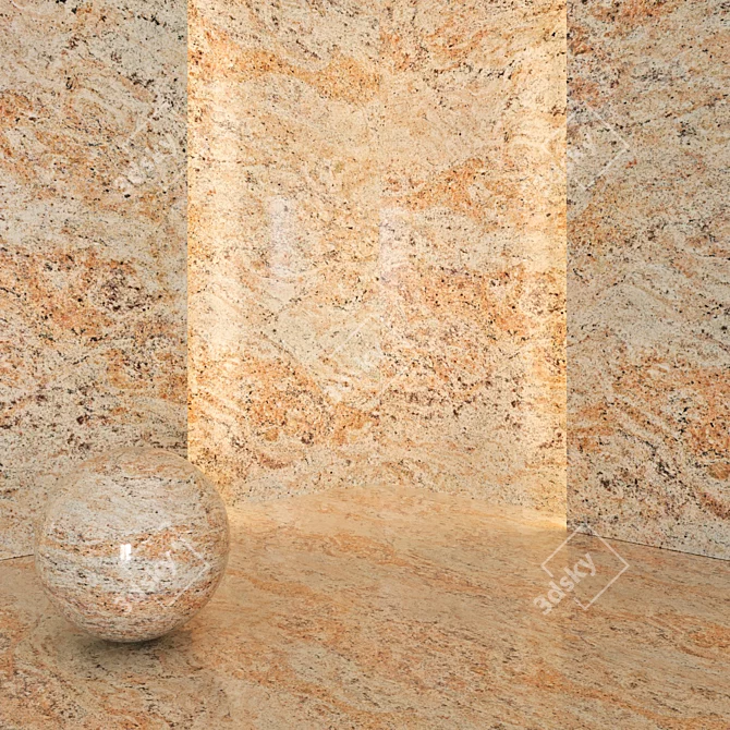 Citrus Dream Marble Tile 3D model image 2