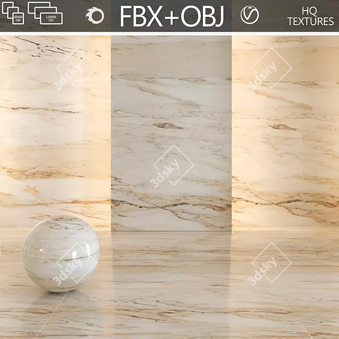 Elegant White Marble №4, 6K 3D model image 1