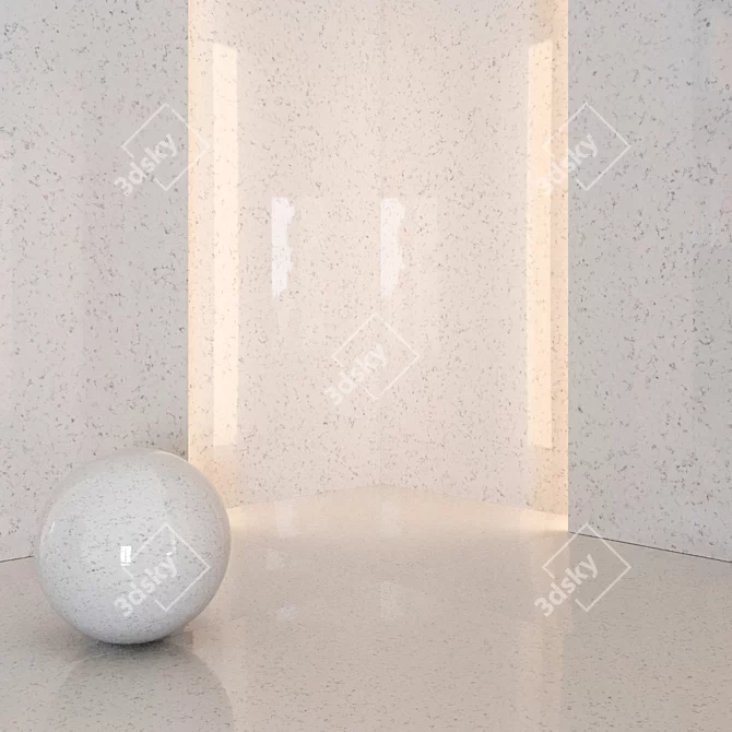  Elegant White Marble Tile 3D model image 2