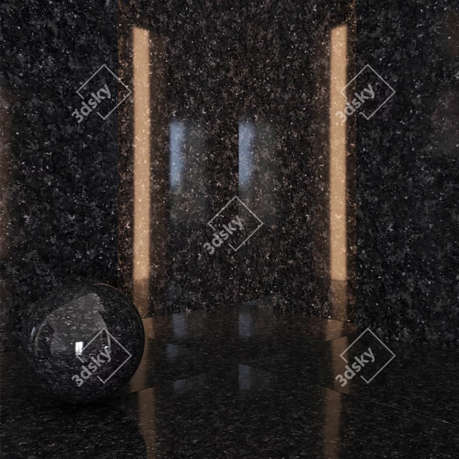 Elegant Black Marble Finishes 3D model image 2