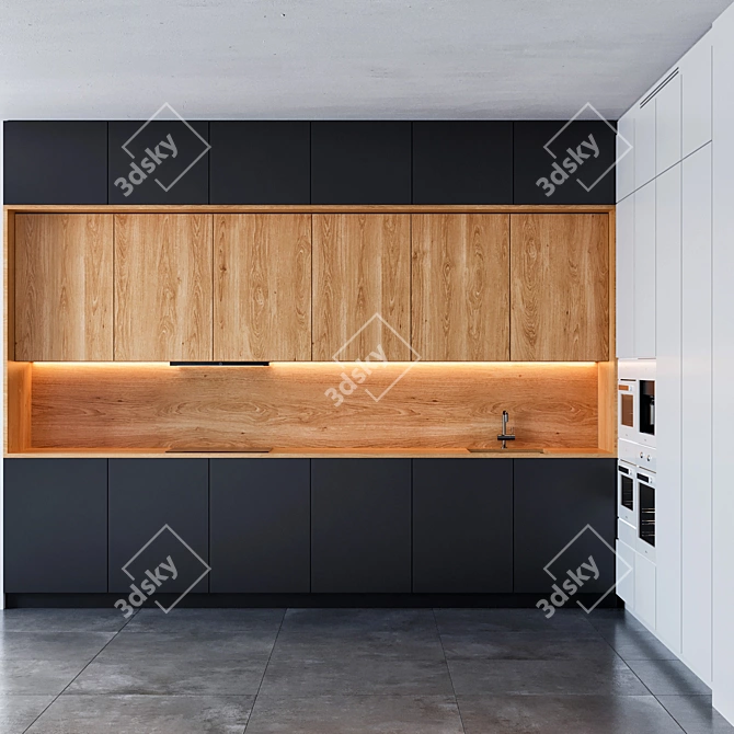 Modern Kitchen22: Spacious, Stylish & Functional 3D model image 2