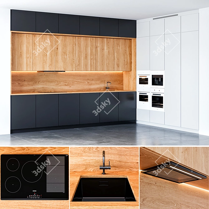 Modern Kitchen22: Spacious, Stylish & Functional 3D model image 7