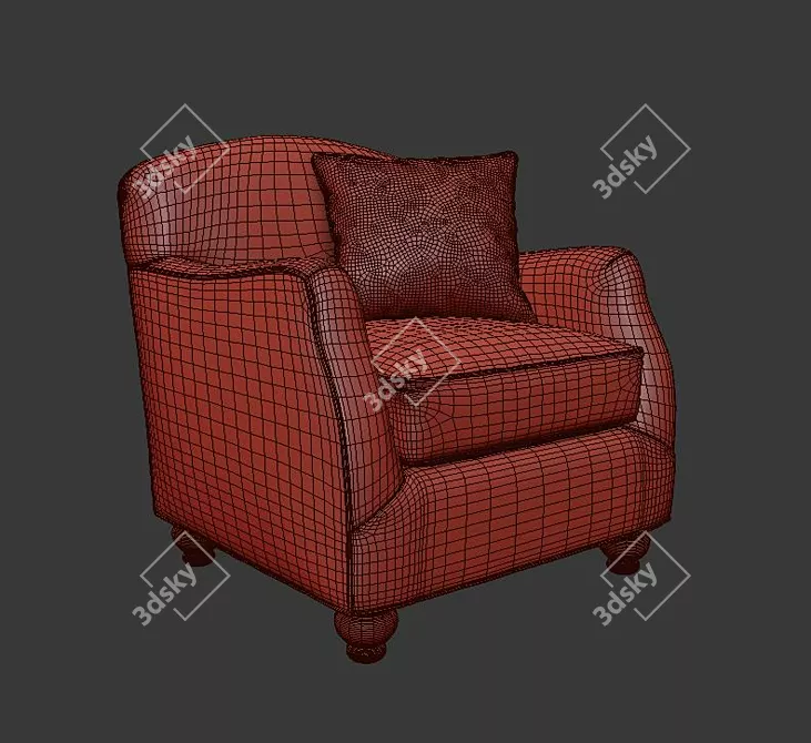  Stylish Club Chair: V-Ray, 36,844 Polys | MAX 2016 3D model image 4