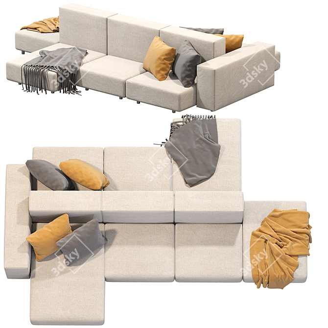 Extra Wall Sofa - Modern and Versatile Design 3D model image 1