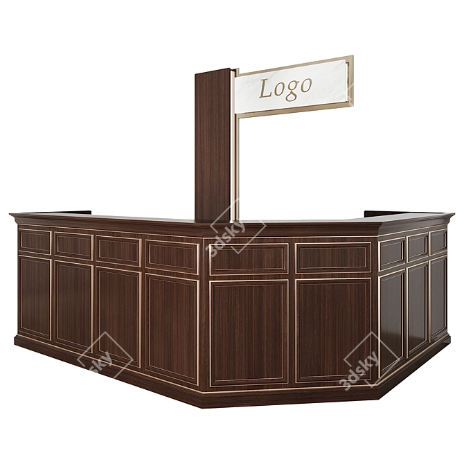 Modern Reception Desk 3D model image 3