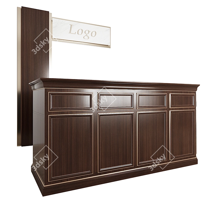 Modern Reception Desk 3D model image 4