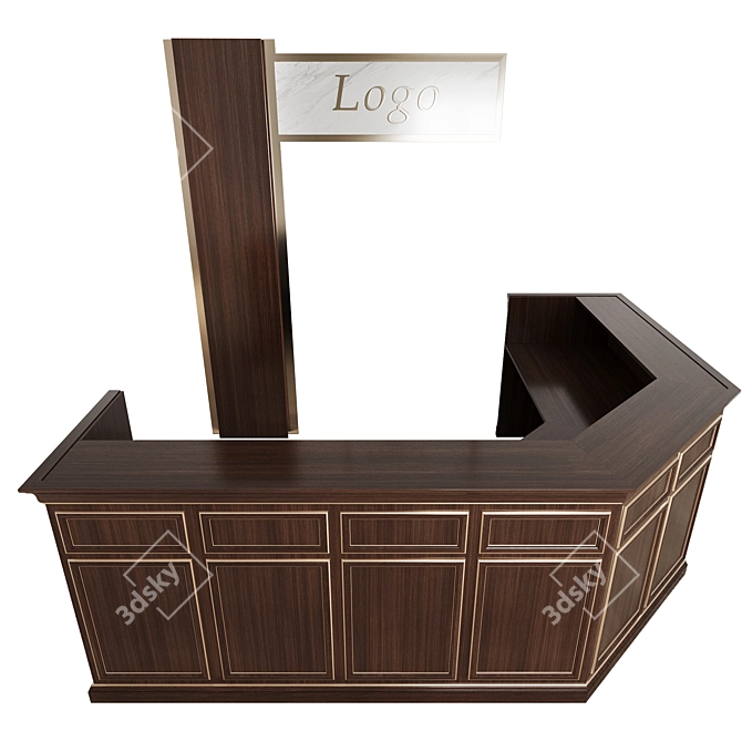 Modern Reception Desk 3D model image 5