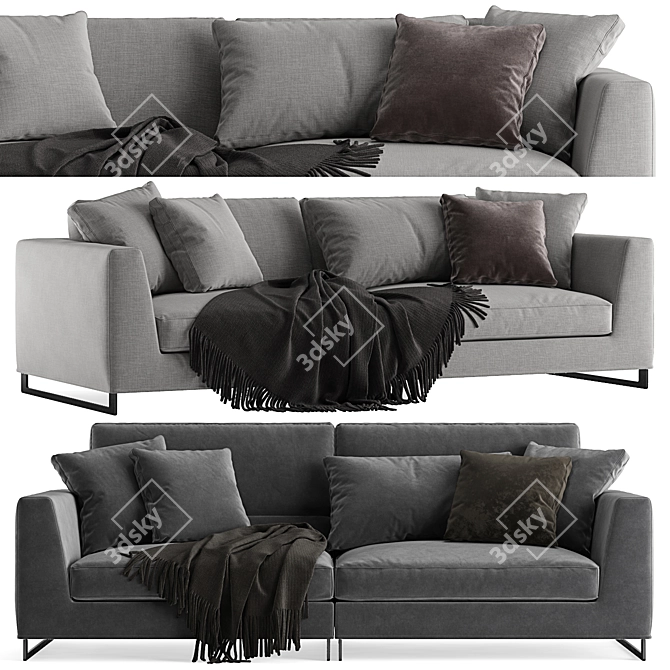 Modern Frigerio Salotti Davis Free Sofa 3D model image 1