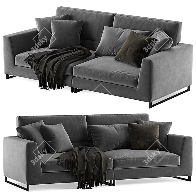 Modern Frigerio Salotti Davis Free Sofa 3D model image 2