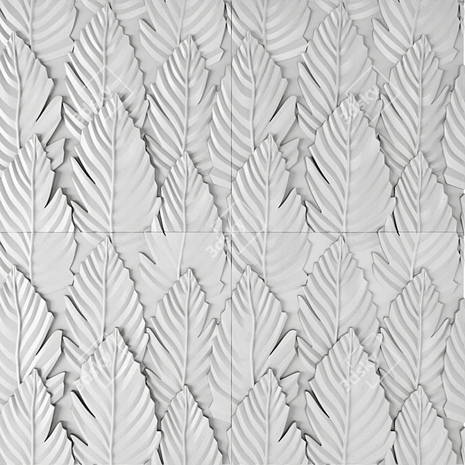 Elegant Feather Panel 3D model image 2