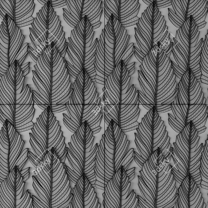 Elegant Feather Panel 3D model image 5