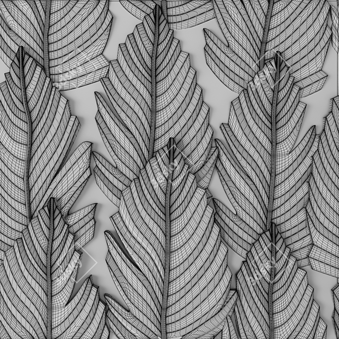 Elegant Feather Panel 3D model image 6