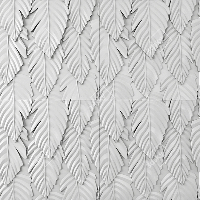 Elegant Feather Panel 3D model image 7