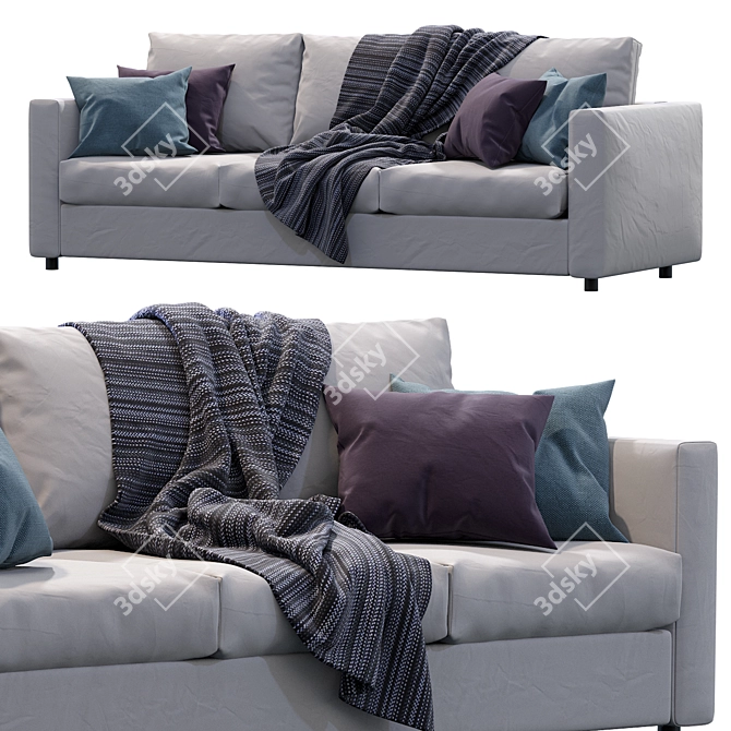 Modern Grey Sofa | Ikea Finnala 3D model image 1