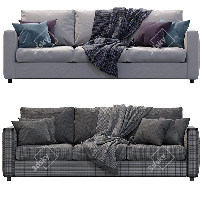 Modern Grey Sofa | Ikea Finnala 3D model image 5