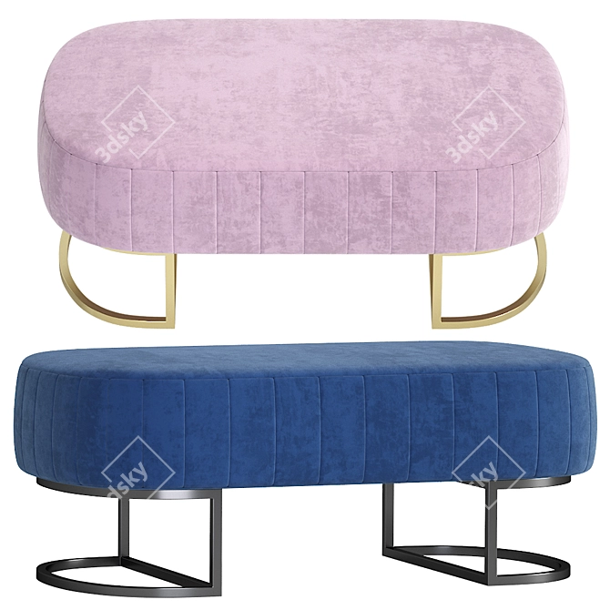 Modern Velvet Bench - Stylish and Comfortable 3D model image 3