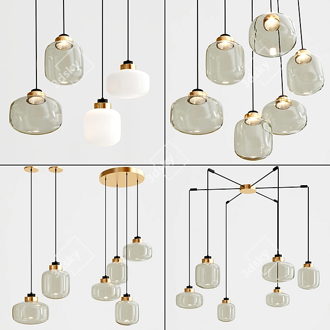 Elegant LEGIER Hanging Lamps 3D model image 1