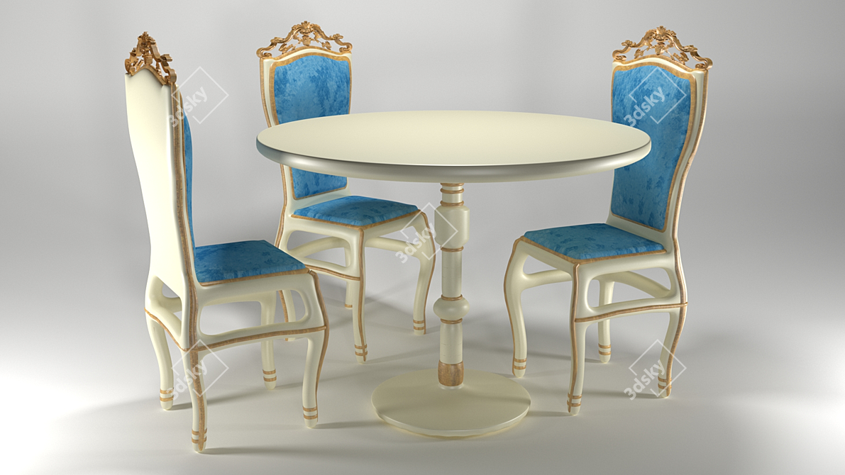 Sleek 2017 Chair & Table 3D model image 1