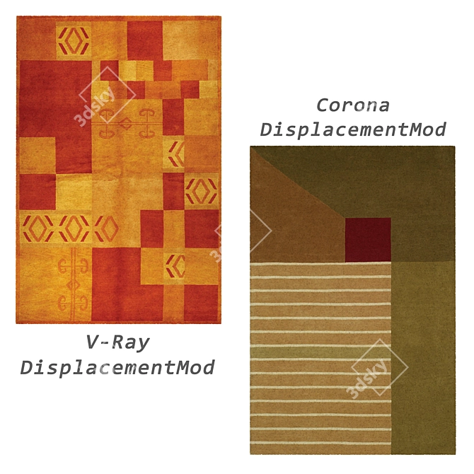 Versatile 6-Piece Rug Set 3D model image 2