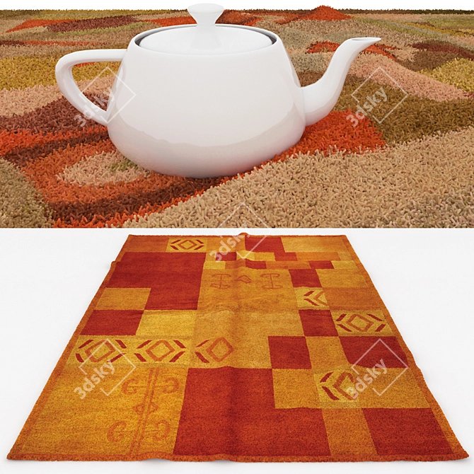 Versatile 6-Piece Rug Set 3D model image 3