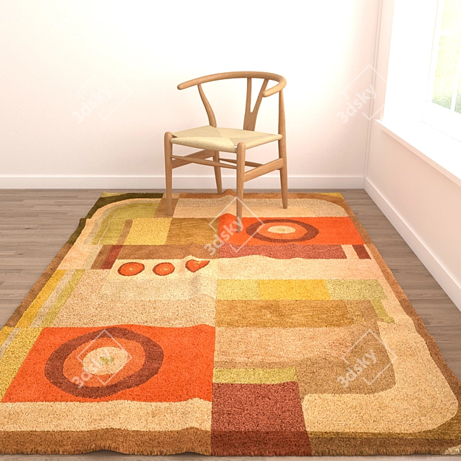 Versatile 6-Piece Rug Set 3D model image 4