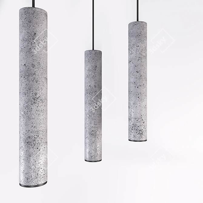 Minimalist Concrete Pendant Lamp 3D model image 1