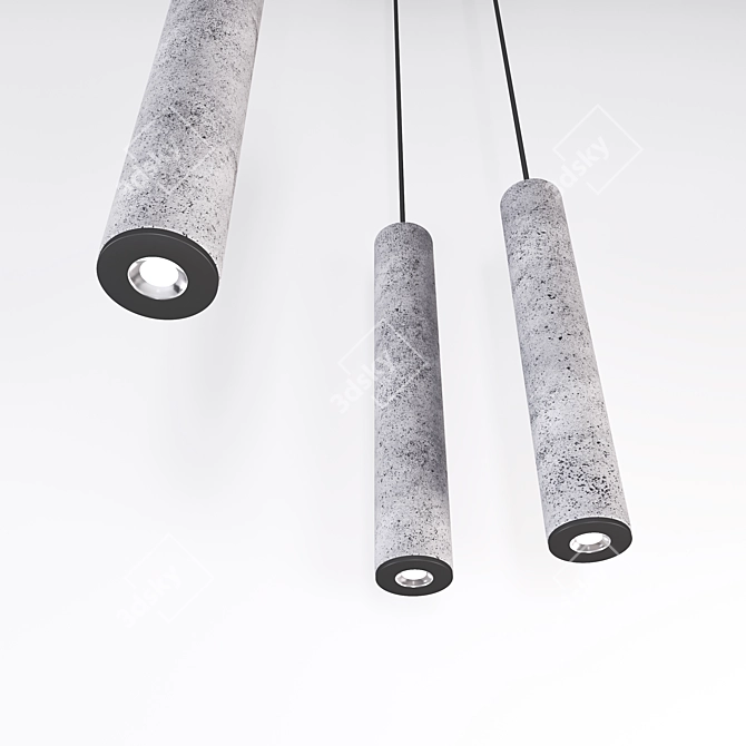 Minimalist Concrete Pendant Lamp 3D model image 2