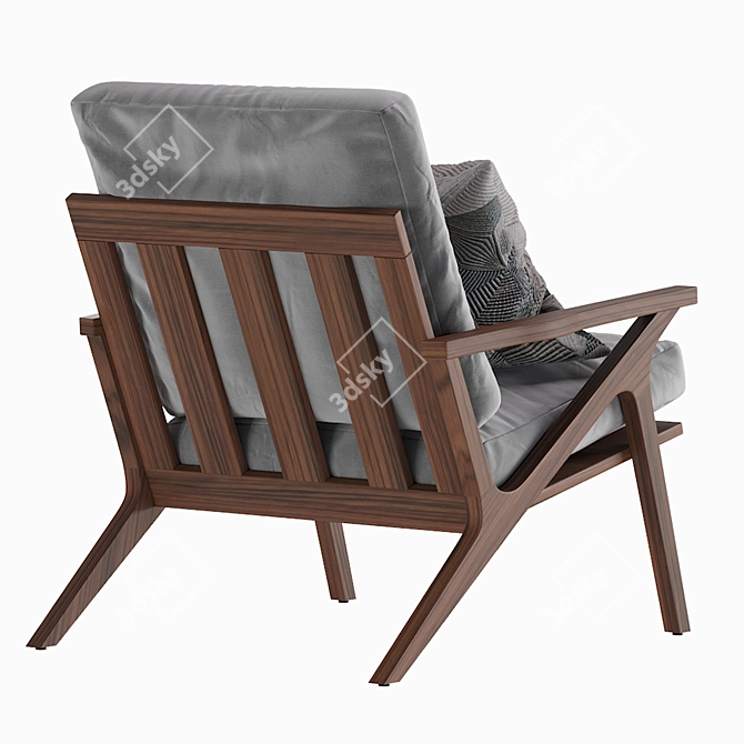 Elegant Cavett Tufted Chair 3D model image 2