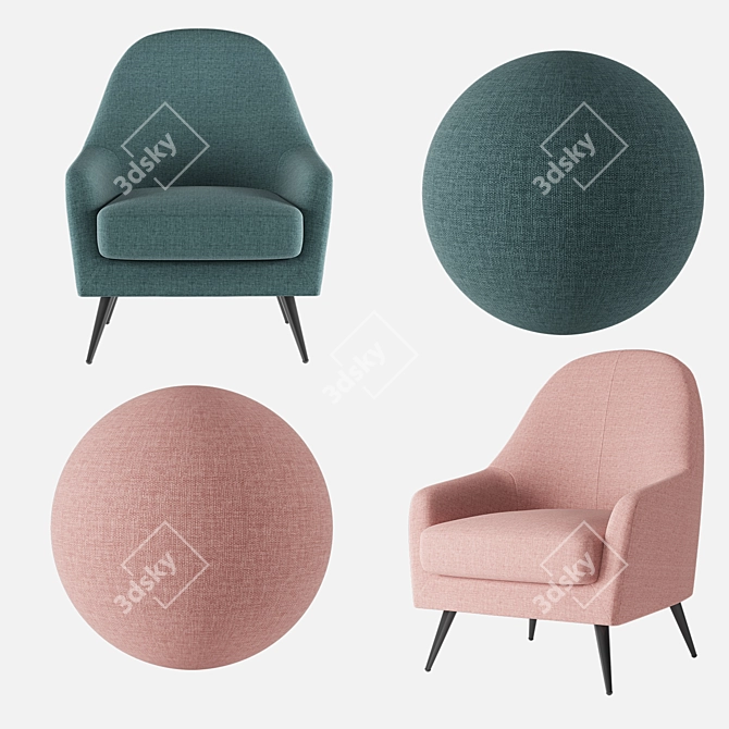 Sandy iModern Armchair: Stylish Comfort 3D model image 6