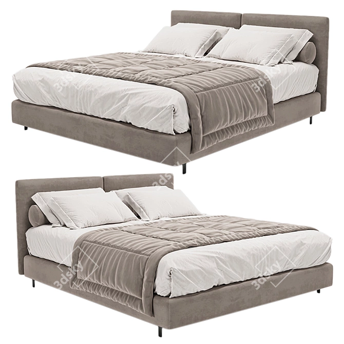 Modern Luxe Tatlin Bed 3D model image 1