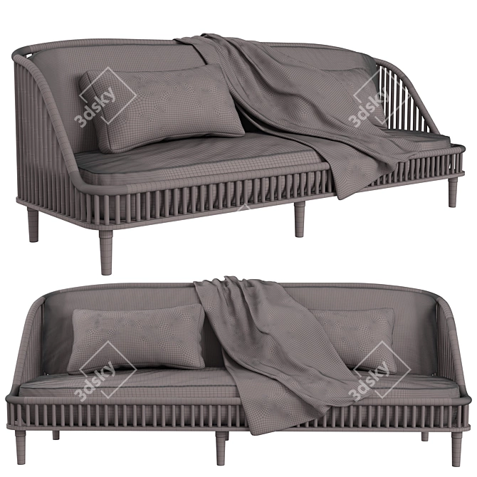 Modern Dedar Sofa, 240x85x60 cm 3D model image 1