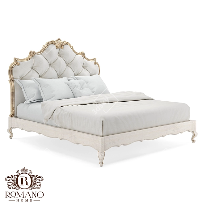 Handcrafted Lorenzo Bed by Romano Home 3D model image 1