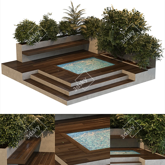 Ultimate Outdoor Oasis: Backyard & Pool Furniture 3D model image 1