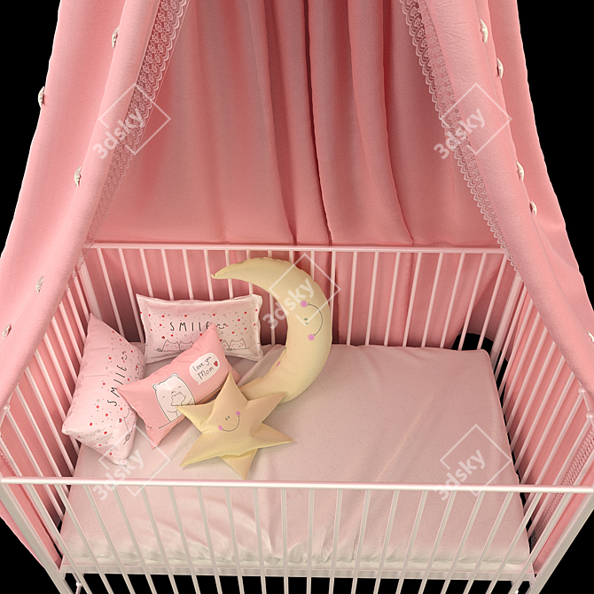 CozyDreams Baby Bed 3D model image 3