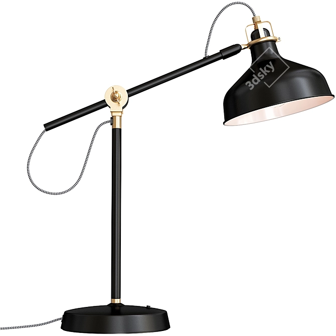 Ranarp Task Lamp: Sleek Black Design 3D model image 3