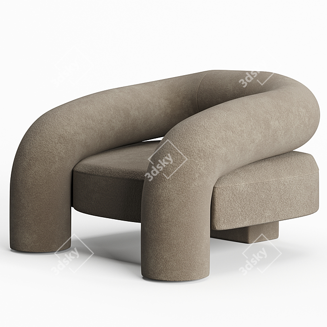 KOSA Lounge: Minimalist Alpaca Chair 3D model image 1