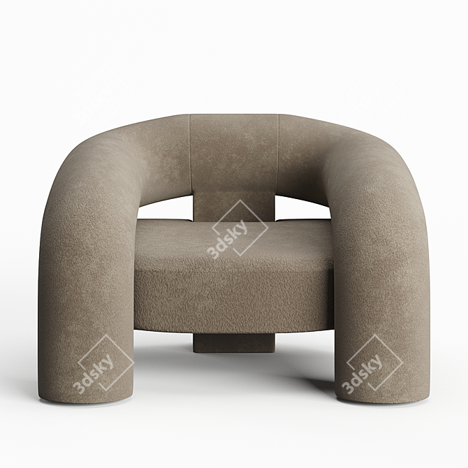 KOSA Lounge: Minimalist Alpaca Chair 3D model image 4